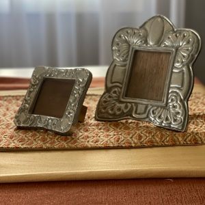 Heavy pewter frame set of two.